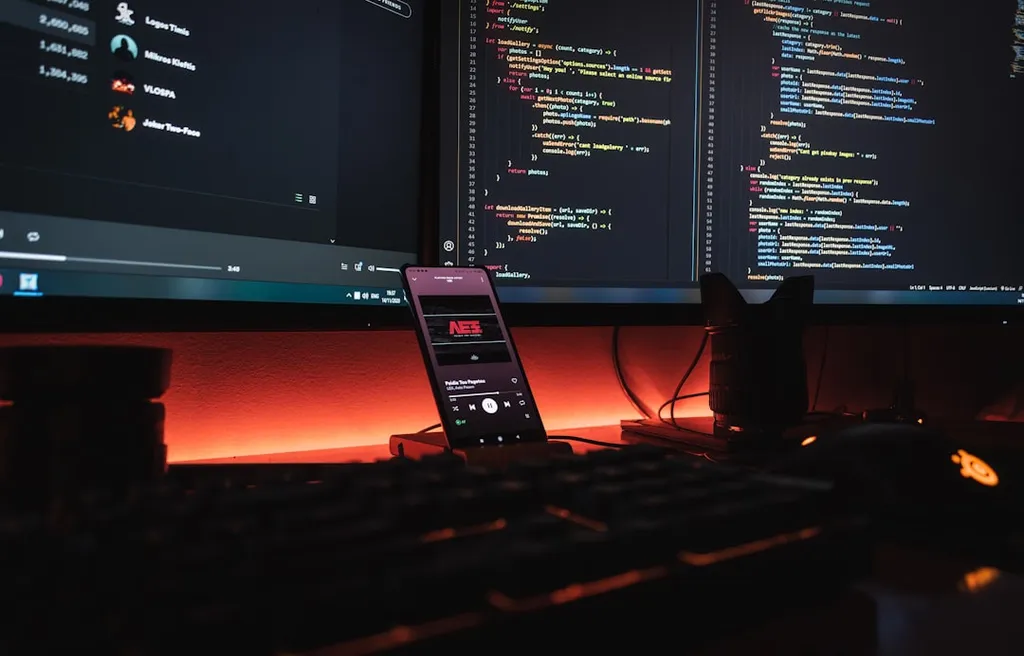 Developer workspace and technology systems — visual atmosphere
