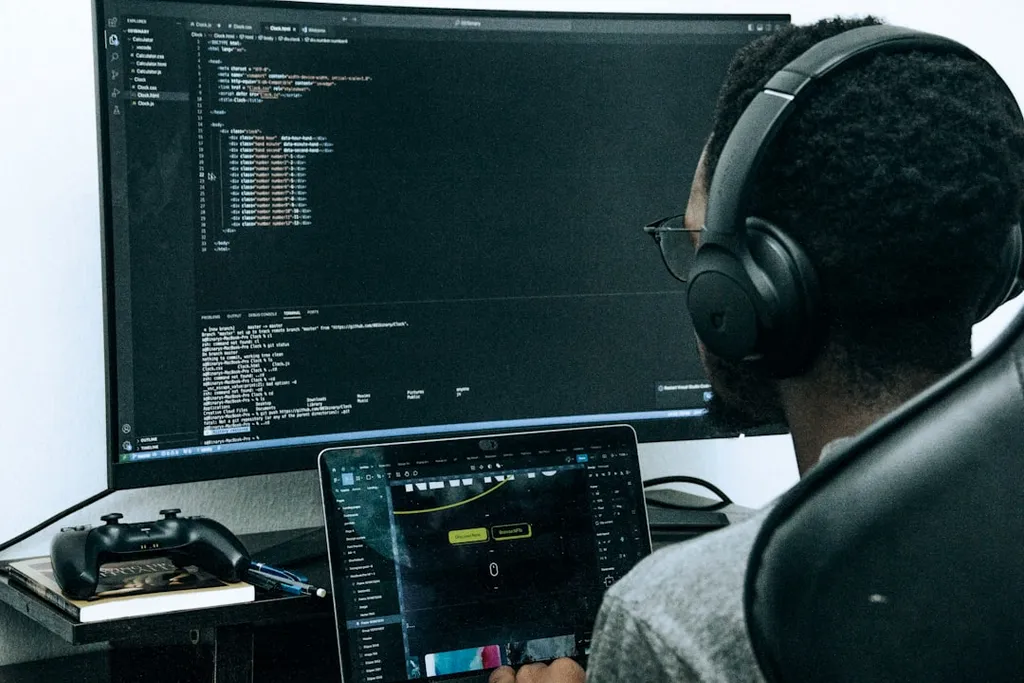 Software development workspace — visual atmosphere